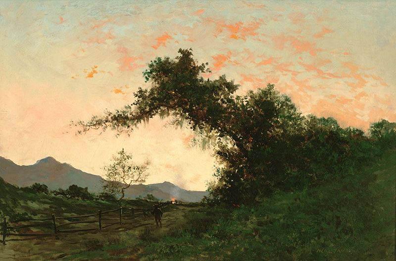 Jules Tavernier Marin Sunset in Back of Petaluma oil painting picture
